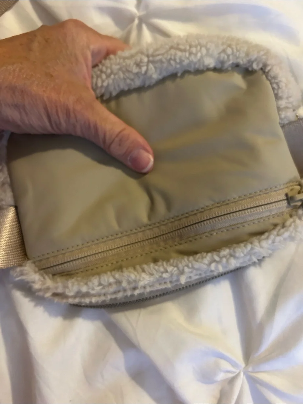 lululemon athletica Shearling Crossbody Bag - Beige